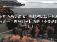 菠萝TV两步读法：先抓对比口径有没有统一，再把例子标清楚（不费劲但管用）