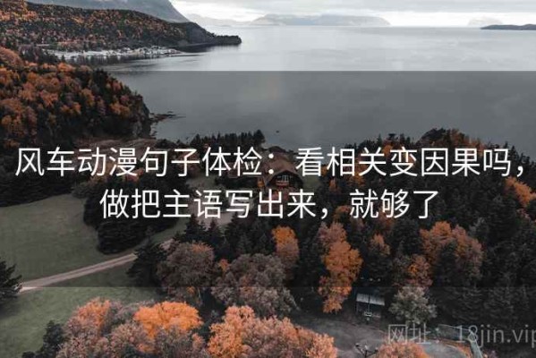 风车动漫句子体检：看相关变因果吗，做把主语写出来，就够了