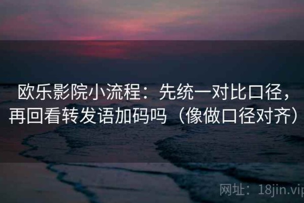 欧乐影院小流程：先统一对比口径，再回看转发语加码吗（像做口径对齐）