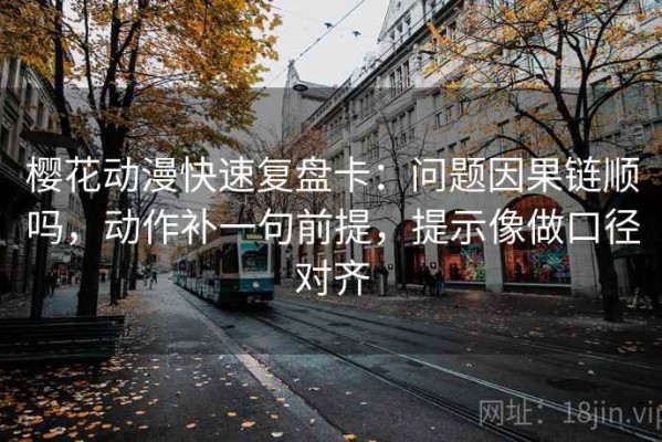 樱花动漫快速复盘卡：问题因果链顺吗，动作补一句前提，提示像做口径对齐