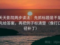 天天影院两步读法：先抓标题是不是先给答案，再把例子标清楚（像打口径补丁）