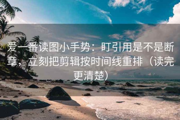 爱一番读图小手势：盯引用是不是断章，立刻把剪辑按时间线重排（读完更清楚）